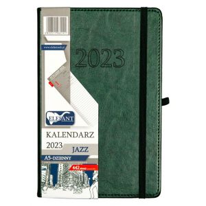 2024 Kalendarz Elefant Jazz A5 dzienny, Zielony ciemny